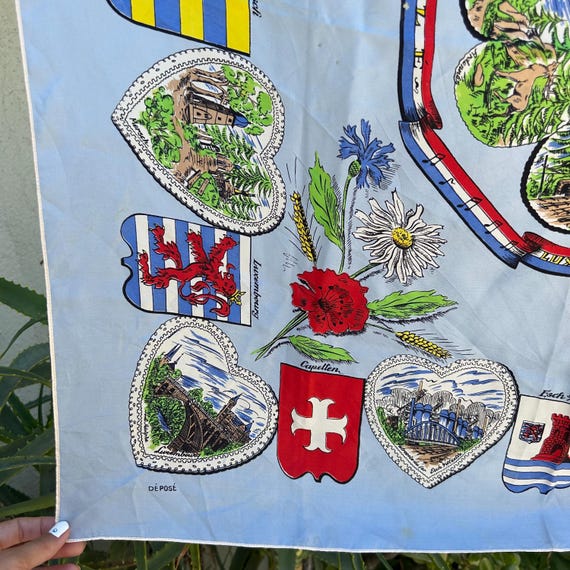 VINTAGE 1940’s Luxembourg Silk Handkerchief Scarf - image 3