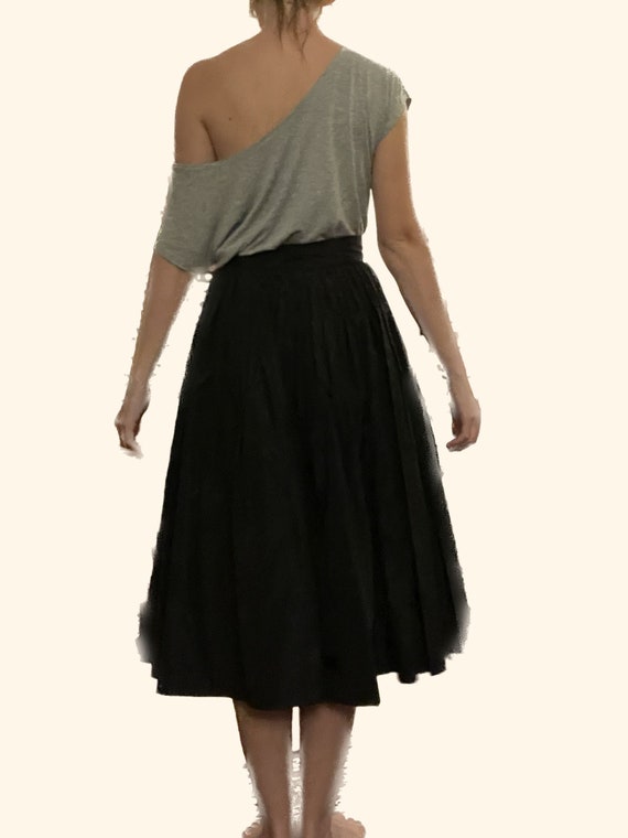 1950's Black Silk Taffeta Skirt