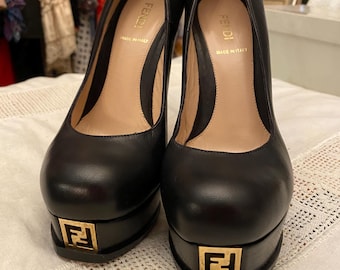 FENDI Fendista Logo-toe Platform Pump Black - Etsy