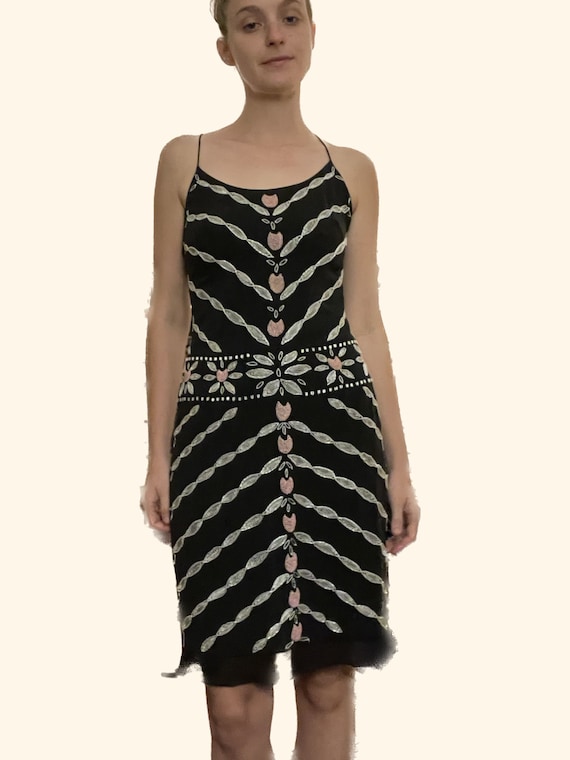 Elegant Silk Beaded Dress by Nicole Miller - image 1