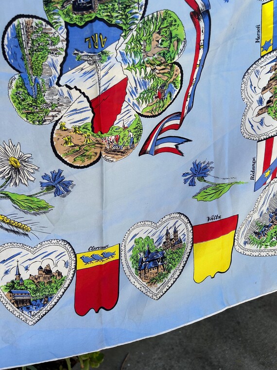 VINTAGE 1940’s Luxembourg Silk Handkerchief Scarf - image 7