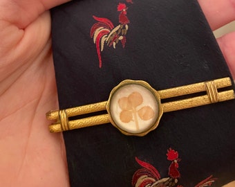 1940's Tie Clip| Lucky 4 Leaf Clover! Brass