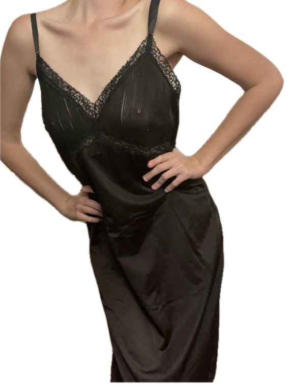 1950's Black Nylon Slip - image 4