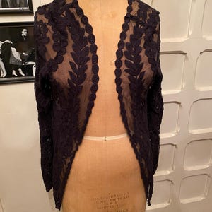 Vintage Black Lace Cardigan Jacket