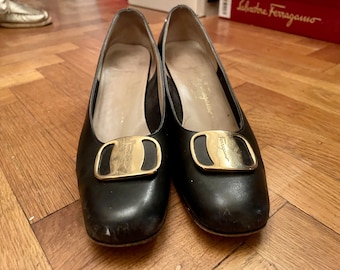 Black Vintage Ferragamo Heels| 1960's