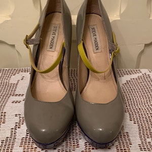 Vintage Steve Madden Gray Green and Blue Pumps l US Womens 10.5