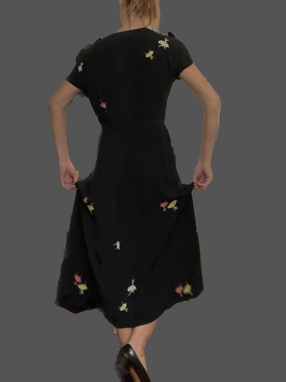 1940's Ballerina Rayon Dress - image 3