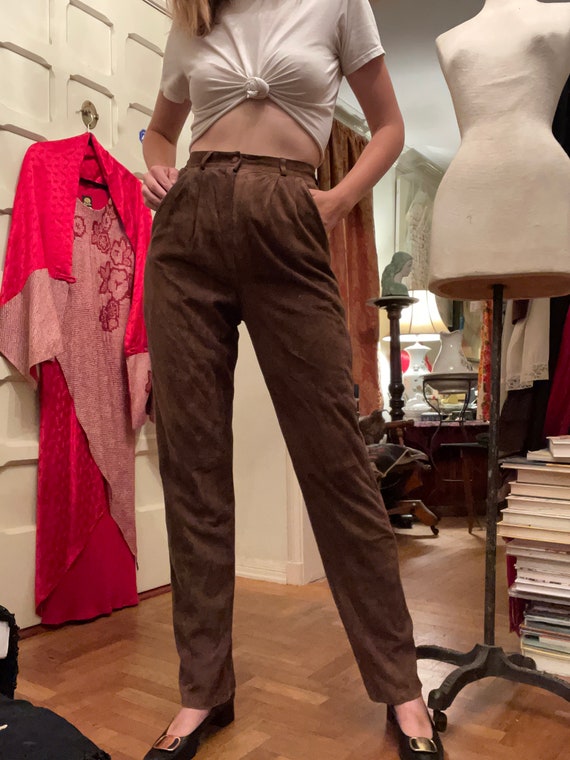 Soft Suede Brown Pants | 1980's - image 1