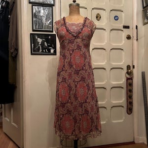 Y2K Vintage Psychedelic Paisley Dress | Teen Size 16 , Fits XS