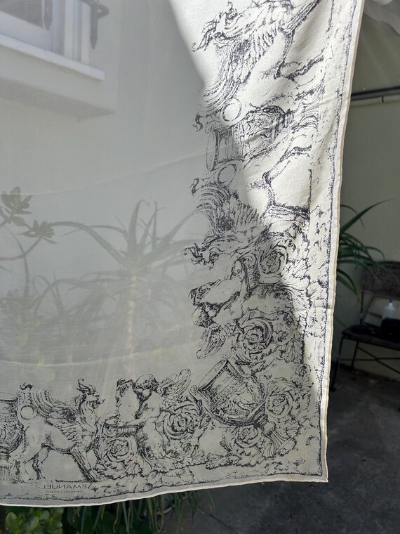 VINTAGE 1950’s Silk Chiffon Handkerchief Scarf - image 3