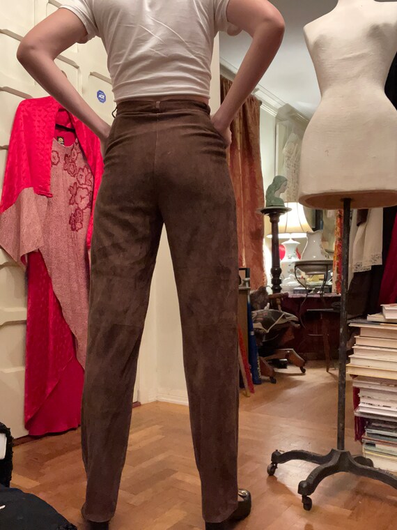 Soft Suede Brown Pants | 1980's - image 3