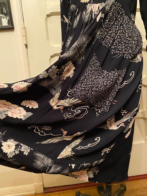 1980’s Rayon Patchwork dress w/ pockets , Covered… - image 6