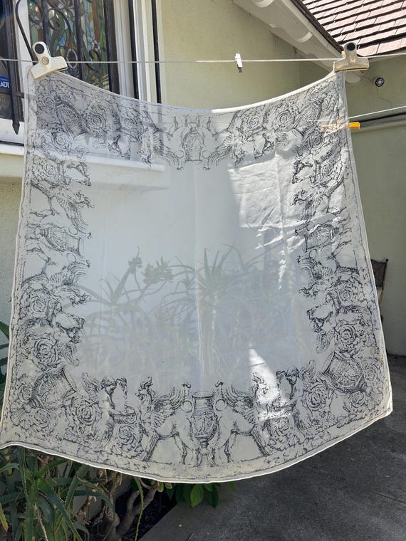 VINTAGE 1950’s Silk Chiffon Handkerchief Scarf - image 4