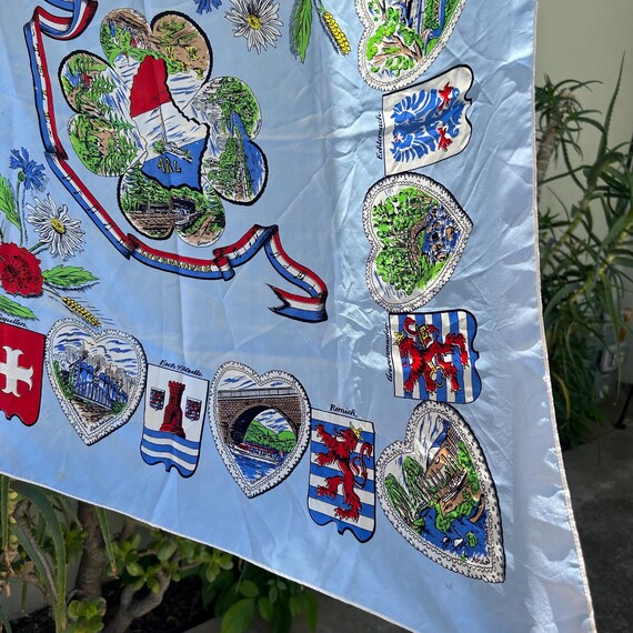 VINTAGE 1940’s Luxembourg Silk Handkerchief Scarf - image 2
