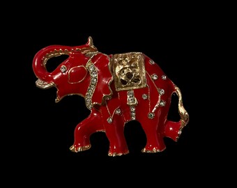 1950's Red Elephant Brooch