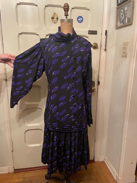 Vintage 1980s Ungaro Designer Silk Dress