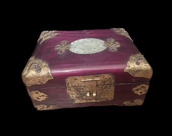 Vintage Jewelry Box with Jade Stone