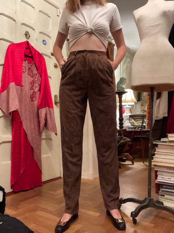 Soft Suede Brown Pants | 1980's - image 2