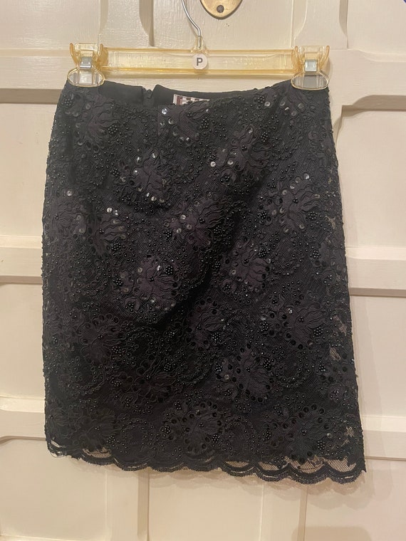 Vintage 1960s Sequin Black Skirt - image 3