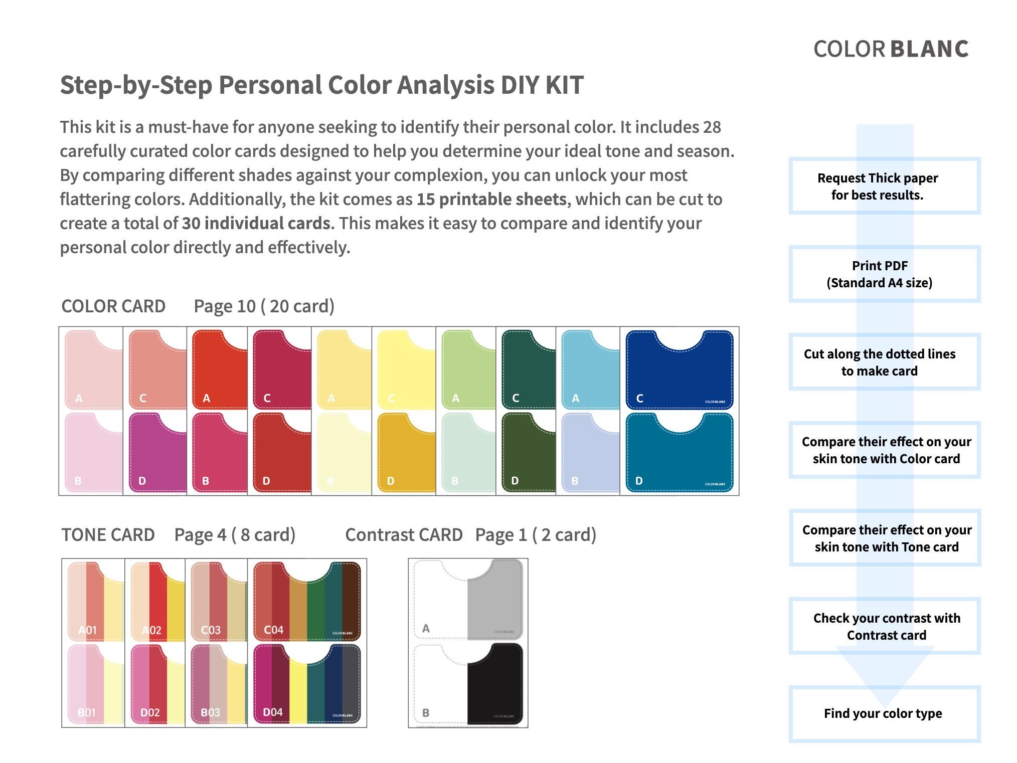 Personal Color Analysis DIY Kit, Discover Your Palette (PDF Guide) - Etsy