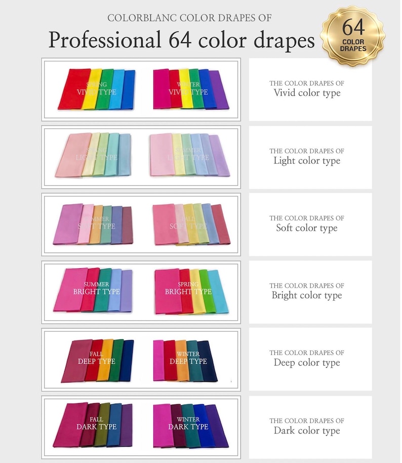 64 Color Drapes Set for Personal Color Analysis | Professional Color ...