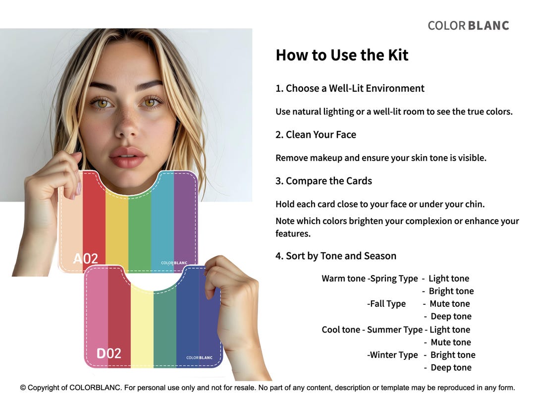30 Color Personal Color Analysis DIY Kit – Step-by-step Printable ...