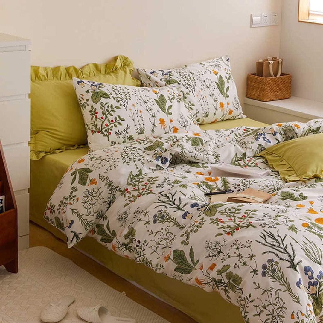 100 Cotton White Duvet Cover Full/queendorm Bedding Cotton Etsy