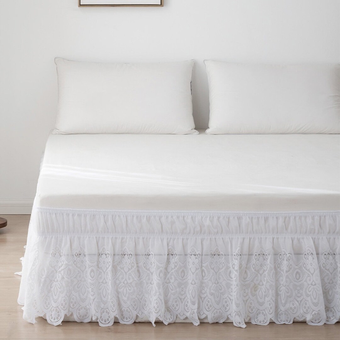 Bed Skirt King Twin Queenbed Skirts White Lacebedskirts Etsy