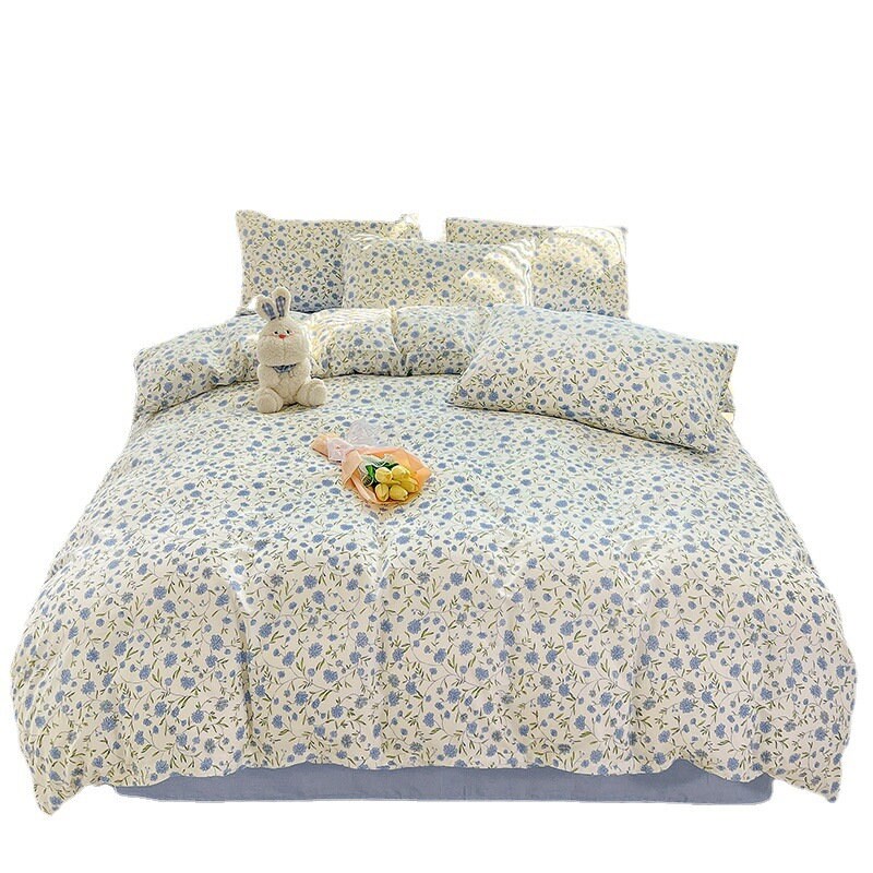Cotton White Floral Duvet Cover Queen Full With Blue Etsy Australia