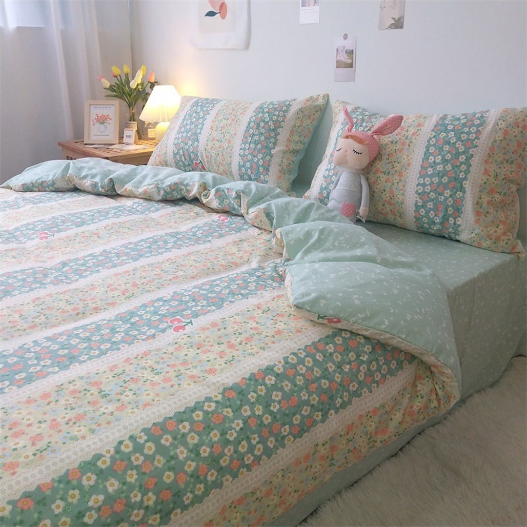 100 Cotton Vintage Floral Duvet Cover Twin Full Queen Etsy