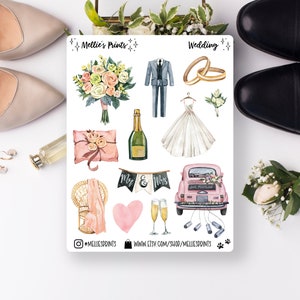 Wedding | Planner Stickers, Scrapbook Stickers, Bullet Journal Stickers, Bride, Groom, Marriage, Wedding, Anniversary, Milestone, One Love