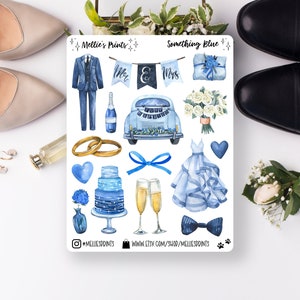 Something Blue | Planner Stickers, Scrapbook Stickers, Wedding Stickers, Something Blue, Wedding Day, Wedding Accessories, Azul, Marriage