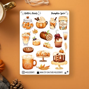 Pumpkin Spice | Planner Stickers, Scrapbook Stickers, Bullet Journal Stickers, Fall, Fall Drinks, Pumpkin Stickers, Cinnamon, Apple Cider