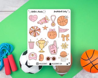 Basketball Girly | Planner Aufkleber, Scrapbook Aufkleber, Bullet Journal, Junk Journal, Collage, Sport Aufkleber, WNBA, Cute Sport, League