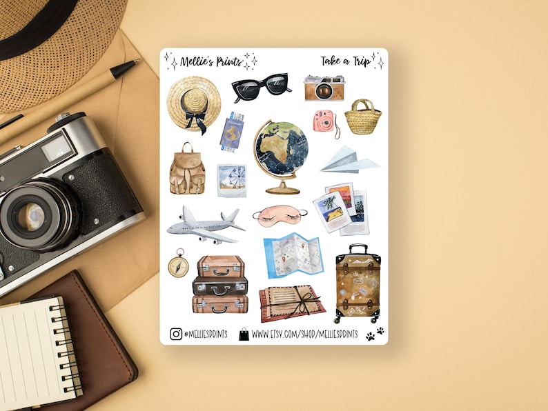 Take a Trip | Planner Stickers, Scrapbook Stickers, Bullet Journal ...