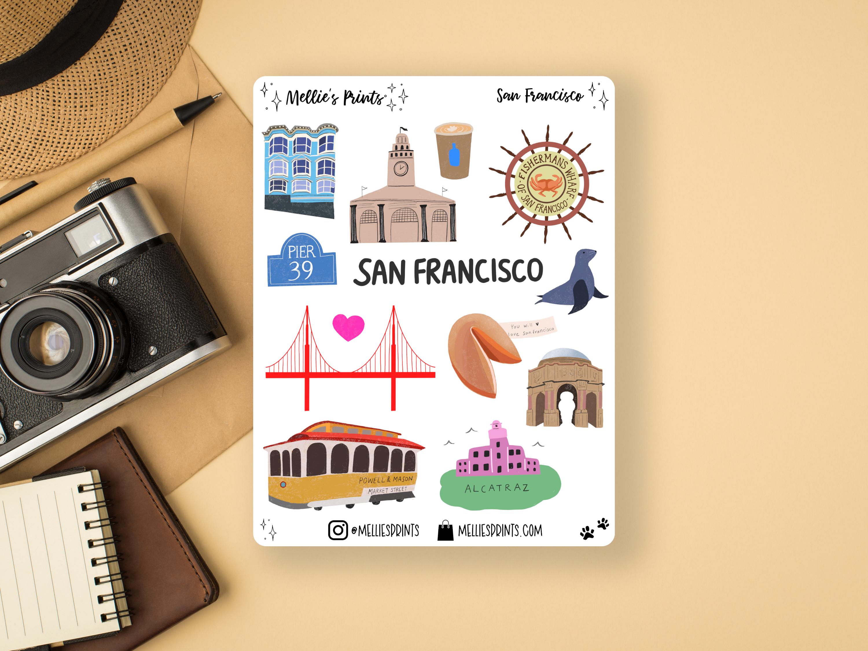University Of San Francisco Sticker Sheet - 8 Officially Licensed Vinyl Decals For Laptop, Car, Water Bottle - View #3