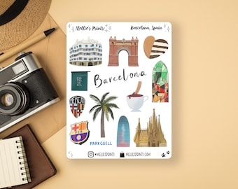Barcelona, Spain | Planner Stickers, Scrapbook Stickers, Bullet Journal, Collage, Vacation Essentials, Europe, Mediterranean, Espana, Travel