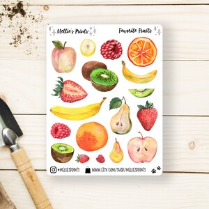 Favorite Fruits | Planner Stickers, Scrapbook Stickers, Bullet Journal, Oranges, Fruits, Garden, Strawberries, Kiwi, Pear, Banana, Raspberry
