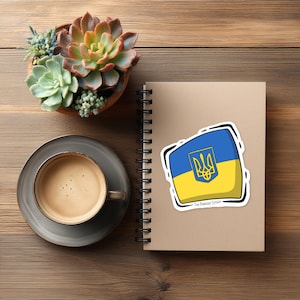 Hand-Drawn Ukraine Flag Vinyl Sticker – 3&quot; | Weatherproof Decal for Laptops, Water Bottles, Cars & More