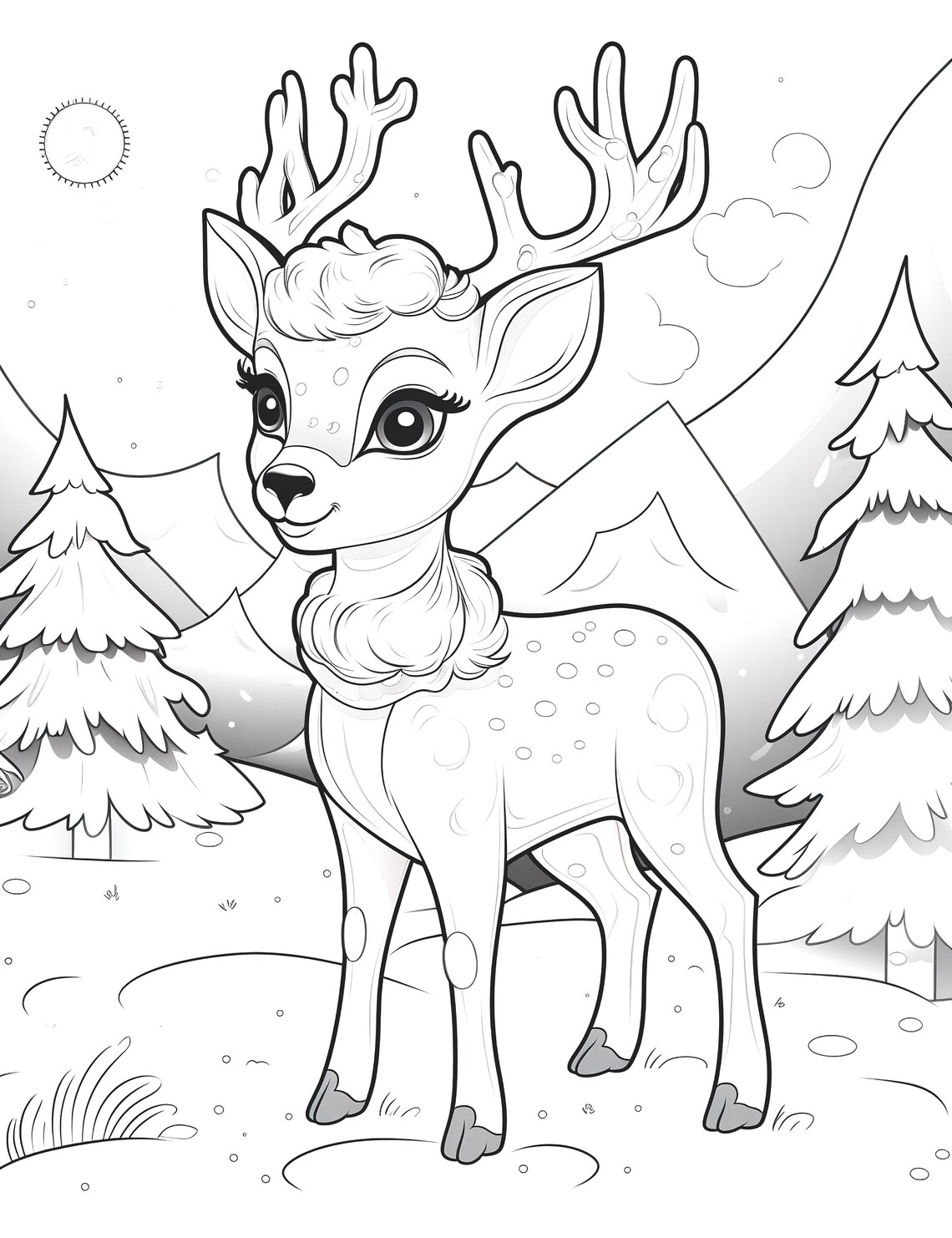5 Winter Coloring Pages. Teacher, Color Pages for Kids, Cute Coloring