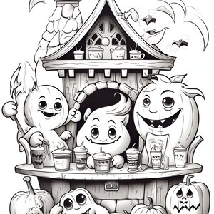 5 Halloween Coloring Pages. Teacher, Color Pages for Kids, Cute