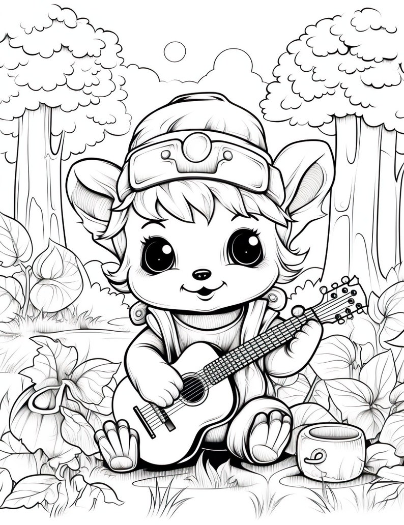 5 Cute Critter Coloring Pages, Teacher, Color Pages for Kids, Cute ...