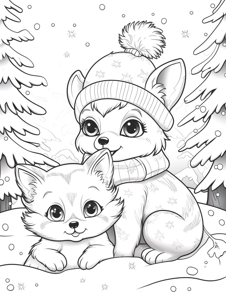 5 Winter Coloring Pages. Teacher, Color Pages for Kids, Cute Coloring