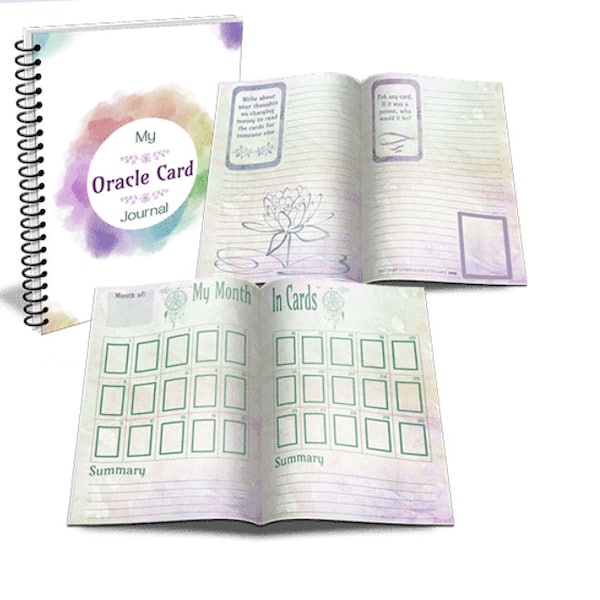Oracle Card Journal Keep Track of Your Card Pulls Printable PDF Digital Download