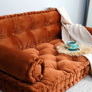 Velvet Floor Cushions, Tufted Cushions, French Cushion, Window Seat Cushion, Bench Cushion, Custom Cushion, Floor Cushions, Bench Seating