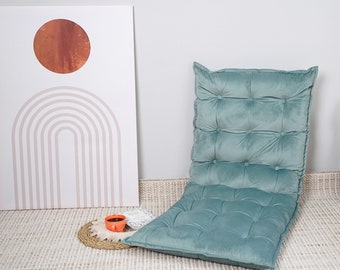 Velvet tufted floor cushion top