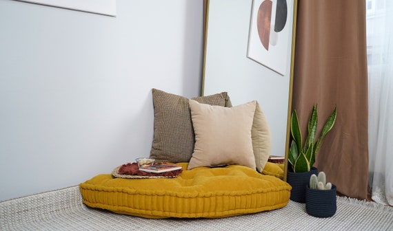 Leseecke Kissen, Samt Getuftetes Bodenkissen, Boho Meditation Bodensitz, Fenster Sitzpolster