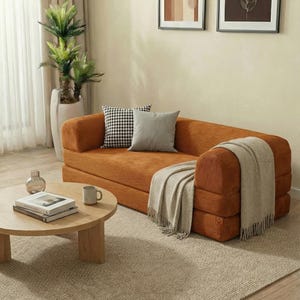 Modulare Wohnzimmercouch, konvertierbar in Bodensitzsofa, minimalistisches mehrfarbiges Sofa, keine Montage erforderlich