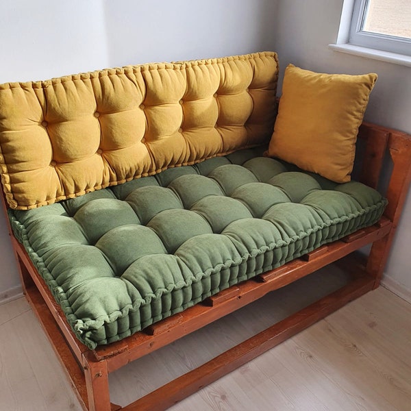 Custom Size Window Seat Cushion | Custom French Cushion | Custom Bench Cushion | Custom Tufted Cushion | Tufted Custom Shaped Floor Cushion