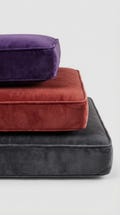 Handmade Velvet Seat Cushion with Custom Size Options, Washable Zippered Cushion, Piped Edge Bench Pad for Indoor Outdoor Spaces